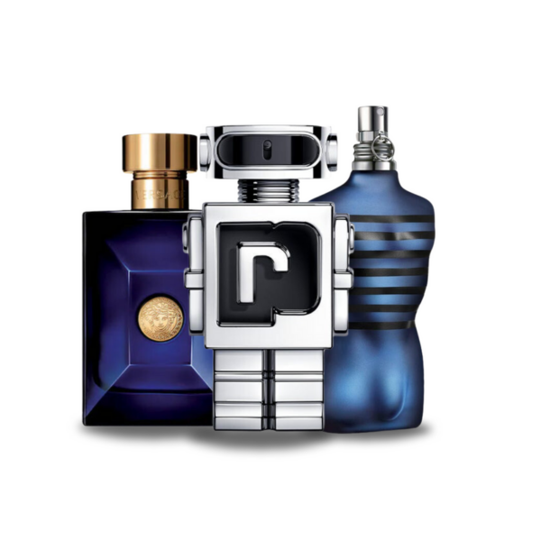 Promotiepakket met 3 parfums – Versace DYLAN BLUE, Paco Rabanne PHANTOM en Jean Paul Gaultier ULTRA MALE 100ml